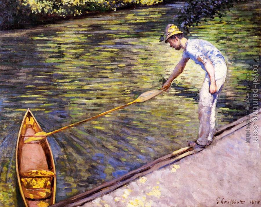 Gustave Caillebotte : Boater Pulling on His Perissoire